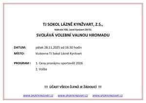 Valná hromada TJ SOKOL Lázně Kynžvart, z.s. 1